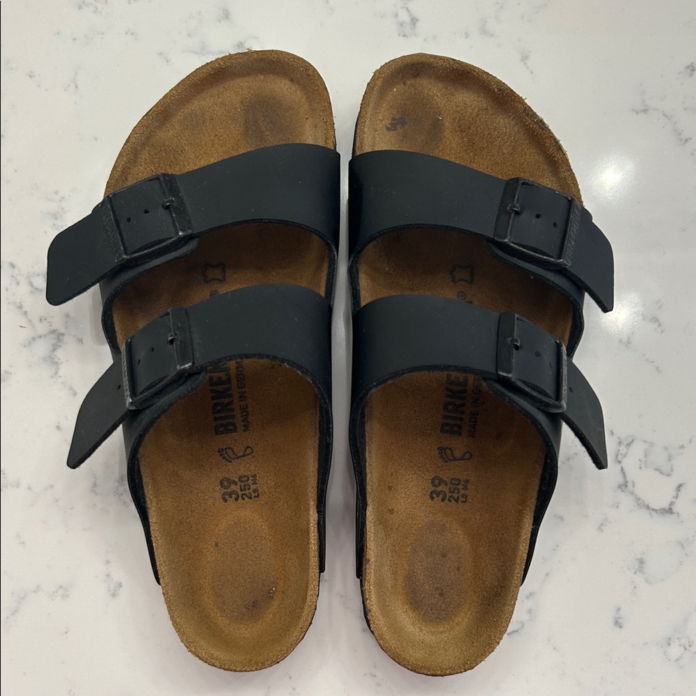 Birkenstock Black Double Strap Slides